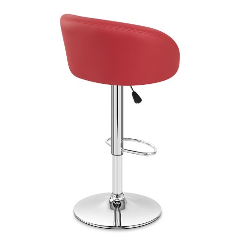 Red Faux Leather Eclipse Stool, Red Leather Bar Stools Uk