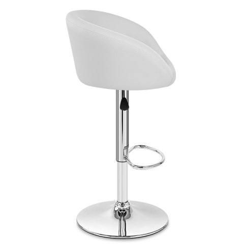 White Faux Leather Eclipse Bar Stool