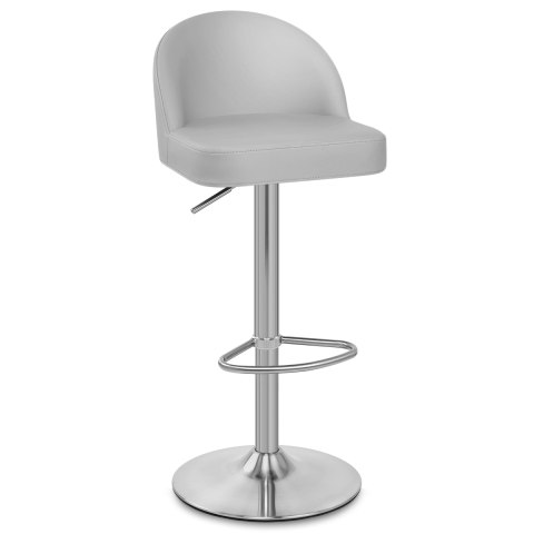 Mimi Brushed Steel Stool Grey, Metal Swivel Bar Stools With Backs And Armstrong