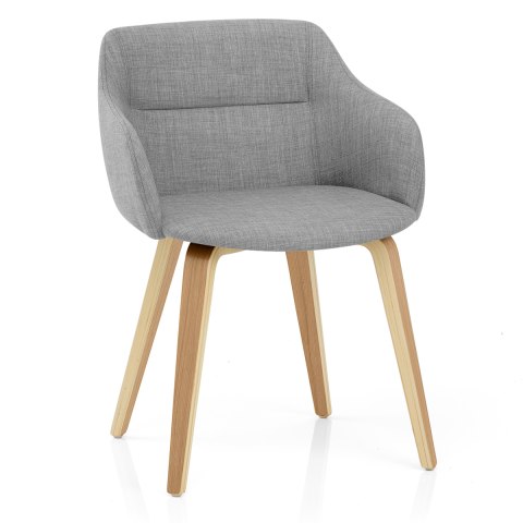 Harley Dining Chair Light Grey Fabric, Light Grey Dining Chairs Wooden Legs