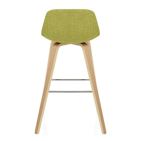 Reef Wooden Stool Green Fabric