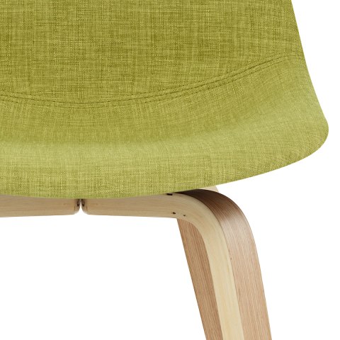 Reef Wooden Stool Green Fabric