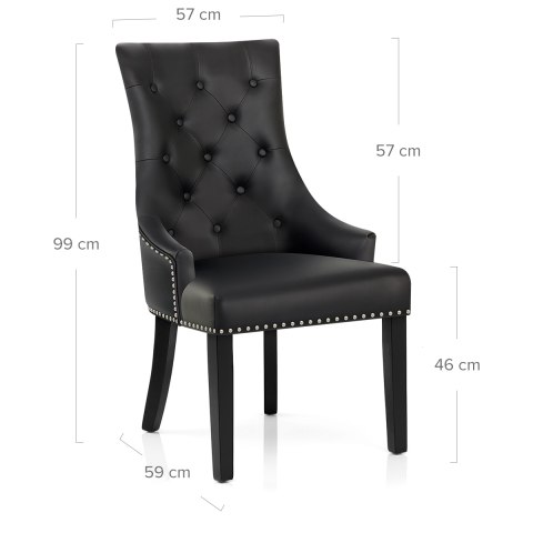 Ascot Dining Chair Black Leather, Leather Dining Chairs With Arms