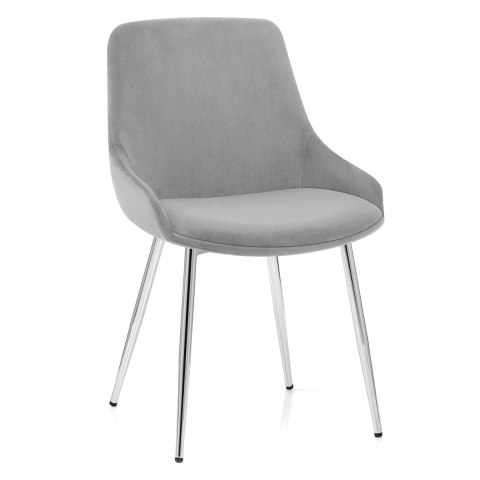 Aston Dining Chair Grey Velvet