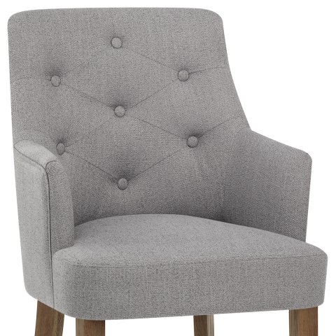 Broadway Oak Chair Grey Fabric
