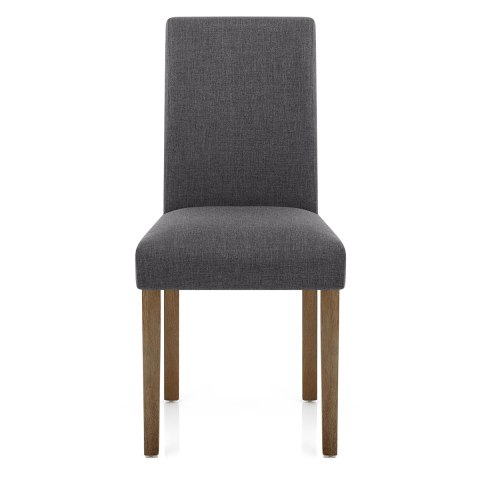 Chicago Oak Chair Charcoal Fabric