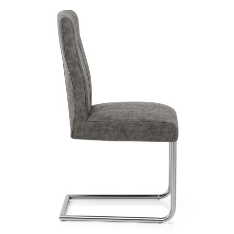 Lancaster Dining Chair Grey Leather