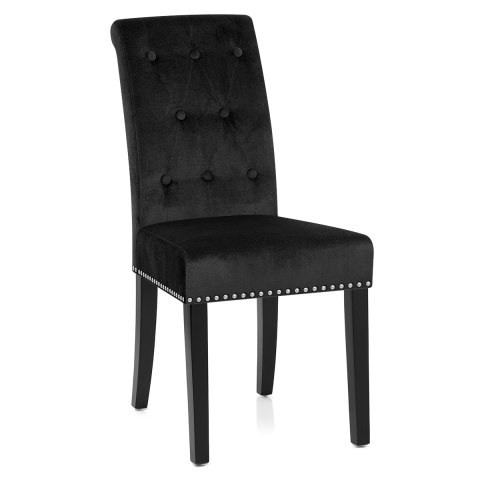 Moreton Dining Chair Black Velvet, Set Of 2 Hamilton Arm Dining Chairs With Black Legs