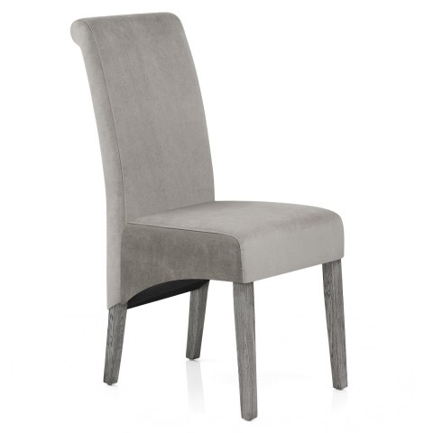 Carlo Grey Oak Chair Velvet, Dark Grey Velvet Dining Chairs With Oak Legs