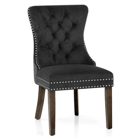Kensington Dining Chair Black Velvet