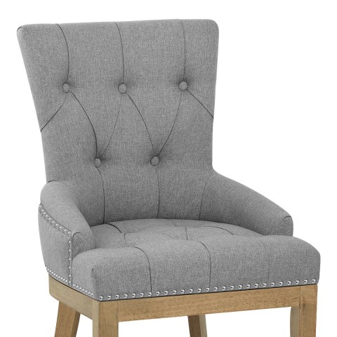 Knightsbridge Oak Chair Grey Fabric