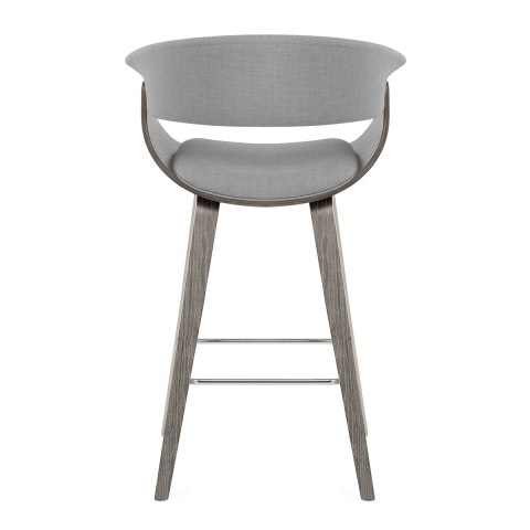 Alexis Wooden Stool Grey Fabric