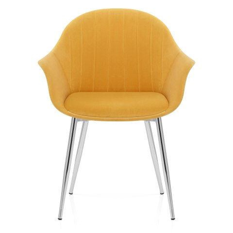 Flare Dining Chair Mustard Velvet
