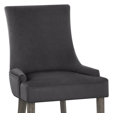Richmond Grey Oak Chair Charcoal Fabric, Richmond Black Leather Wingback Dining Chair