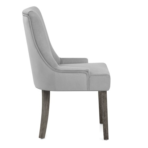 Richmond Grey Oak Chair Fabric, Richmond Black Leather Wingback Dining Chair