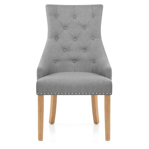 Ascot Oak Dining Chair Grey Fabric