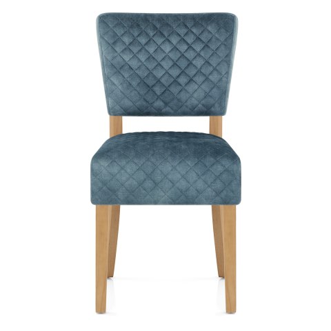 Ramsay Oak Dining Chair Blue Velvet