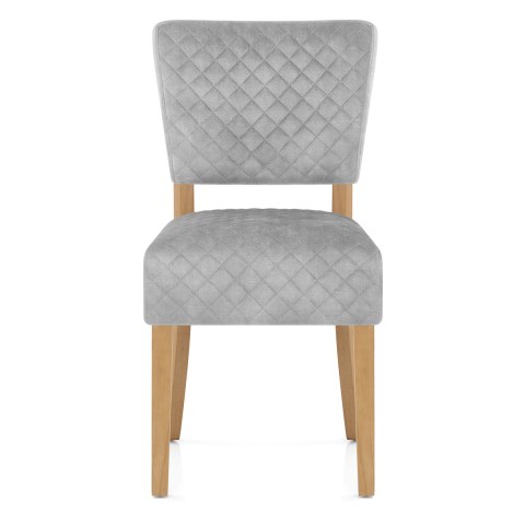 Ramsay Oak Dining Chair Grey Velvet, Gray Oak Dining Chairs