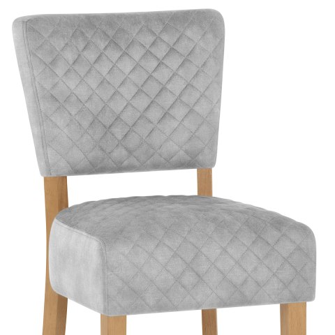 Ramsay Oak Dining Chair Grey Velvet, Grey Velvet Dining Chair Oak Legs