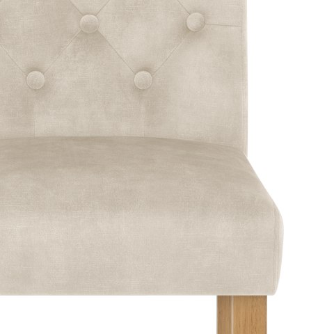 Banbury Oak Dining Chair Beige Velvet