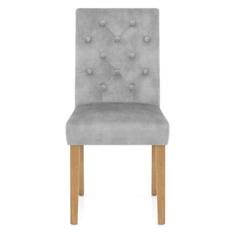 Banbury Oak Dining Chair Grey Velvet, Grey Velvet Dining Chairs Oak Legs