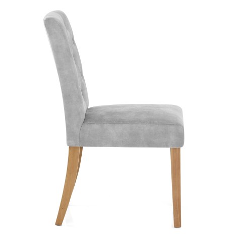 Banbury Oak Dining Chair Grey Velvet