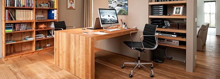 Black Eames Medium Back Office Chair in Home Office