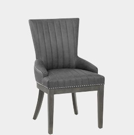 Chiltern Wooden Dining Chair Grey Leather