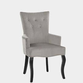 Fleur Chair Grey Velvet