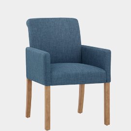 Gino Oak Chair Blue Fabric