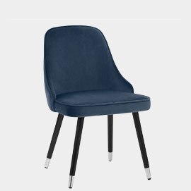 Glam Dining Chair Blue Velvet