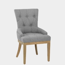 Knightsbridge Oak Dining Chair Grey Fabric