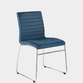 Panache Dining Chair Blue Velvet