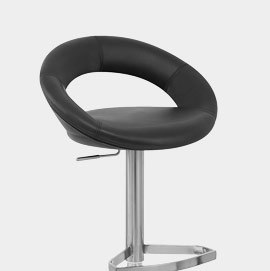 Real Leather Crescent Bar Stool