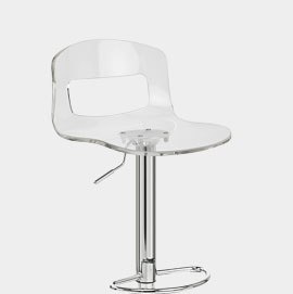 Stardust Brushed Steel Bar Stool Clear