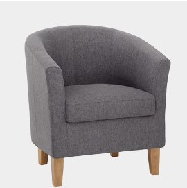 Tub Chair Charcoal Fabric