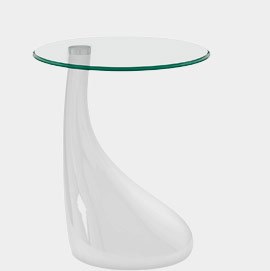Whirl Small Glass Coffee Table White