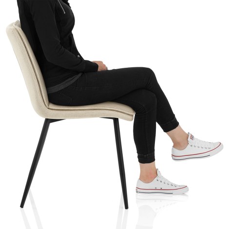 Abi Dining Chair Cream Fabric Frame Image