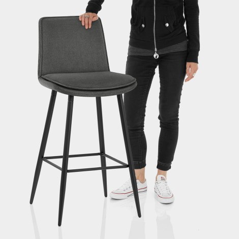 Abi Bar Stool Charcoal Fabric Features Image
