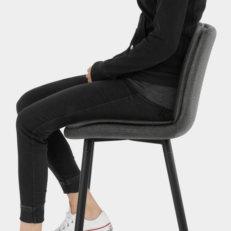 Abi Bar Stool Charcoal Fabric Seat Image