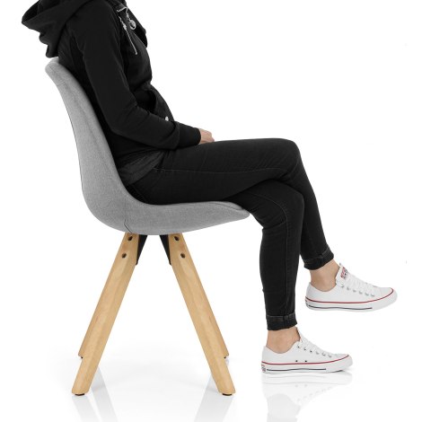 Aero Dining Chair Grey Fabric Frame Image