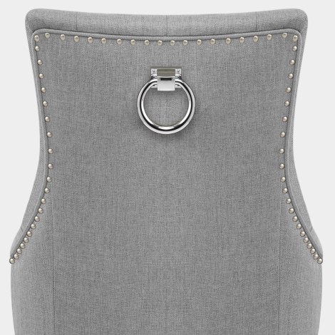 Ascot Oak Dining Chair Grey Fabric Seat Image