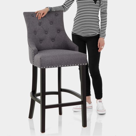 Ascot Bar Stool Charcoal Fabric Features Image