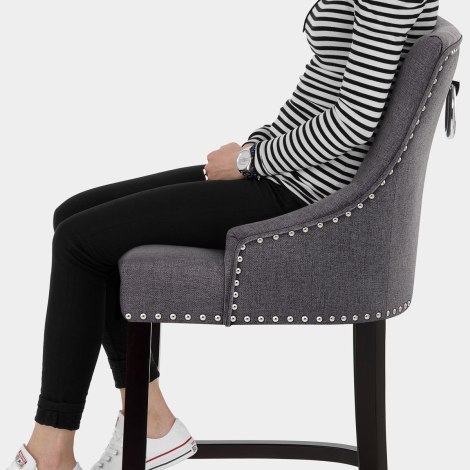 Ascot Bar Stool Charcoal Fabric Seat Image