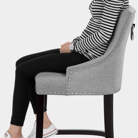 Ascot Bar Stool Grey Fabric Seat Image