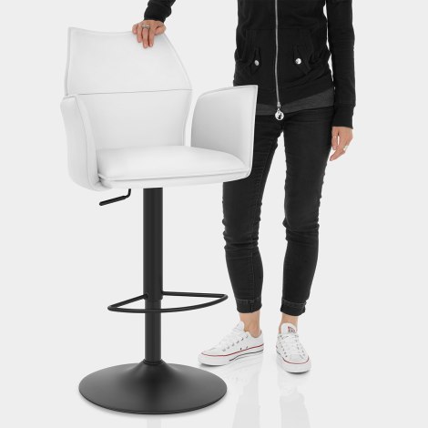 Ava Bar Stool White With Arms Features Image