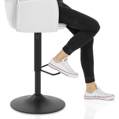 Ava Bar Stool White With Arms Frame Image