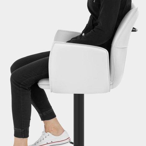 Ava Bar Stool White With Arms Seat Image