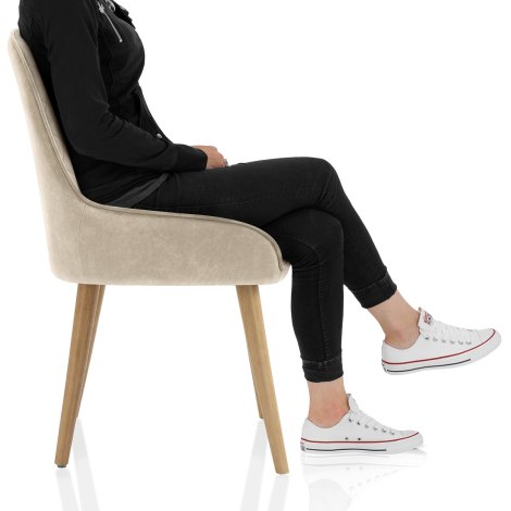 Azure Oak Dining Chair Beige Frame Image