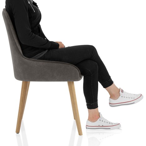 Azure Oak Dining Chair Grey Frame Image